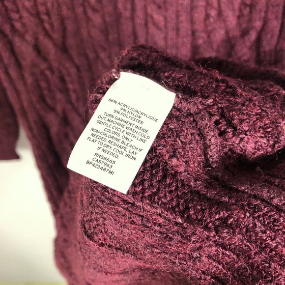 BP Burgundy Stem Red Crewneck Cable Knit Sweater Dress Size XS - Picture 6 of 8